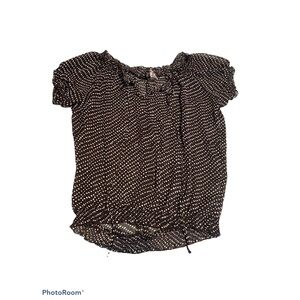 Cute chiffon top black white dots